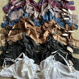 NWT Victoria’s Secret Unlined Semi Demi Bras 38DD lot of 13